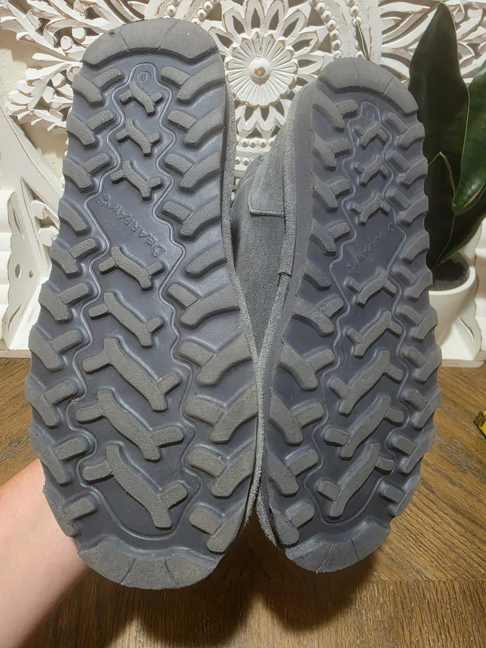 Bear PAW Gray Suede Tall Winter Boots - Lace Up Back WOMENS SIZE 8